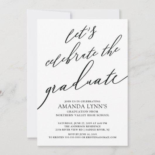 Laten we de uitnodiging van het Afstuderen Afstude (Voorkant)