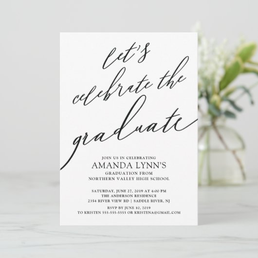 Laten we de uitnodiging van het Afstuderen Afstude (Staand voorkant)