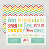 Laten we de uitnodiging van het nieuwjaarsfeest af (Voorkant / Achterkant)