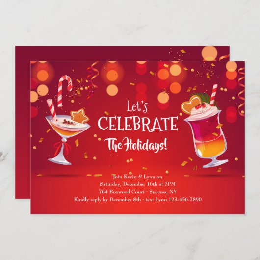 Laten we de uitnodiging voor het feestje vieren (Voorkant / Achterkant)