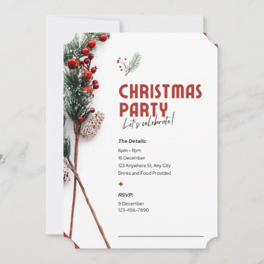 Laten we de uitnodiging voor het kerstfeest uitnod (Voorkant)