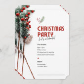 Laten we de uitnodiging voor het kerstfeest uitnod (Voorkant / Achterkant)