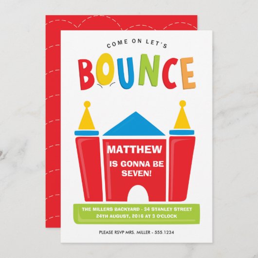 Laten we de uitnodiging voor het verjaardagsfeest (Voorkant / Achterkant)