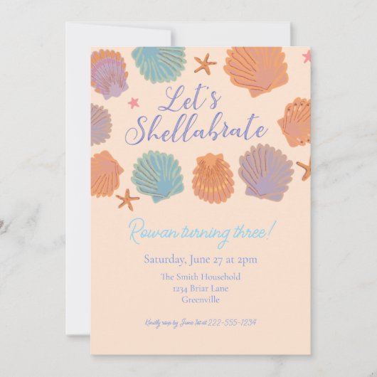 Laten we de uitnodiging voor het verjaardagsfeestj (Voorkant)