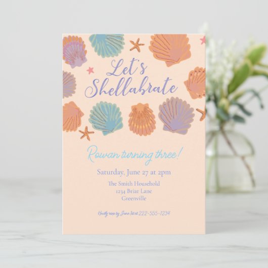 Laten we de uitnodiging voor het verjaardagsfeestj (Staand voorkant)