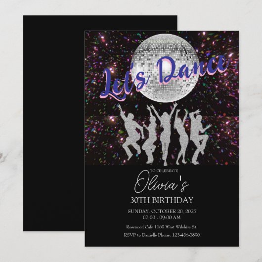 Laten we de uitnodiging voor het verjaardagsfeestj (Voorkant / Achterkant)