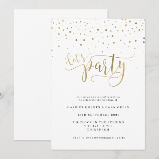 Laten we de uitnodiging voor huwelijksavonden (Voorkant / Achterkant)