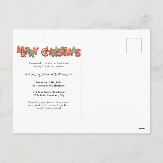 Laten we de uitnodiging voor kerstmis krijgen (Achterkant)