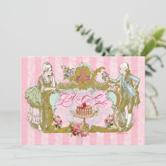 Laten we de uitnodigingen van de Cake-partij opkna (Staand voorkant)