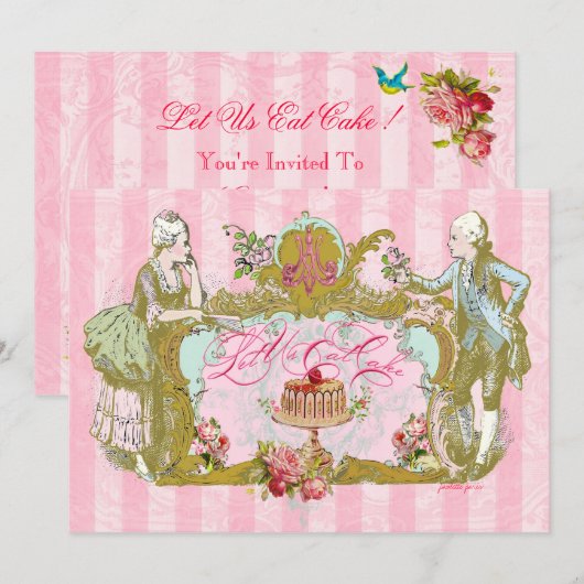 Laten we de uitnodigingen van de Cake-partij opkna (Voorkant / Achterkant)