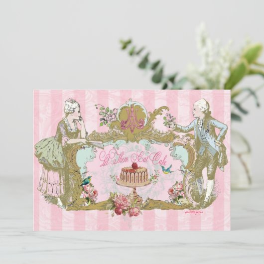 Laten we de uitnodigingen van de Cake-partij opkna (Staand voorkant)