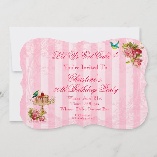 Laten we de uitnodigingen van de Cake-partij opkna (Achterkant)