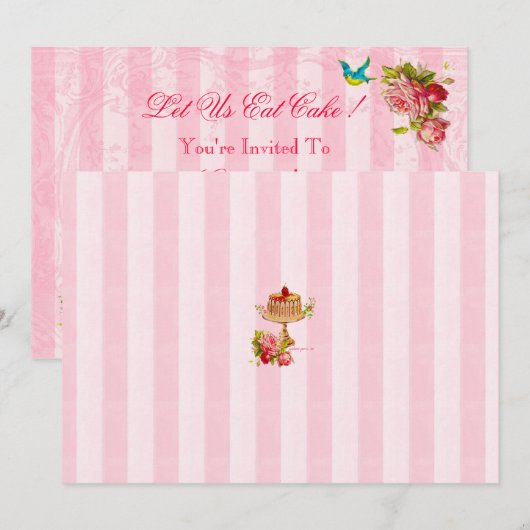 Laten we de uitnodigingen van de Cake-partij opkna (Voorkant / Achterkant)