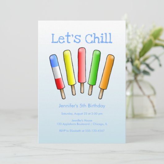 Laten we de verjaardag afkoelen kaart (Staand voorkant)