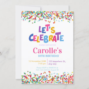 Laten we de verjaardag van Confetti vieren Kaart
