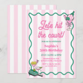 Laten we de verjaardag van de Court Pickleball sla Kaart (Voorkant / Achterkant)