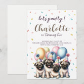 Laten we de verjaardag van de hond vieren kaart (Voorkant / Achterkant)