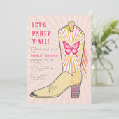 Laten we de verjaardag van de Yall Butterfly Cowbo Kaart (Staand voorkant)