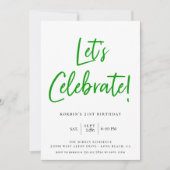 Laten we de verjaardag van het moderne groene scri kaart (Voorkant)