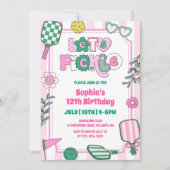 Laten we de verjaardag van meisjes pickleball vier kaart (Voorkant)