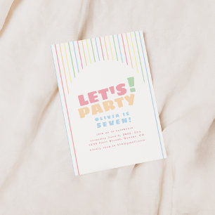 Laten we de verjaardag van Rainbow Stripes uitnodi Kaart