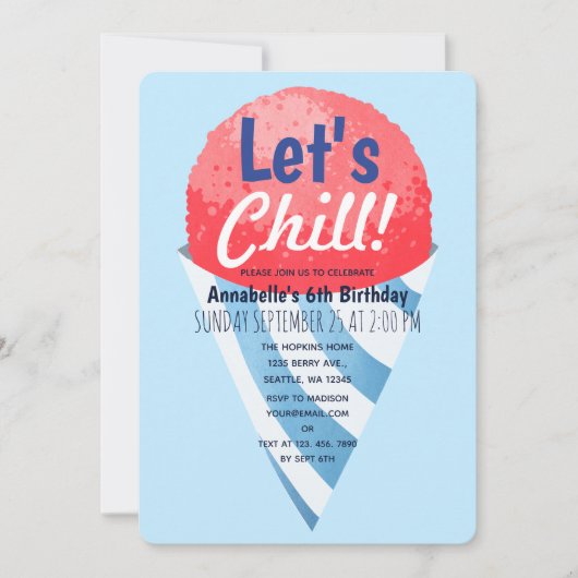 Laten we de verjaardag van Snow Cone Kids chillen Kaart (Voorkant)