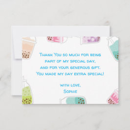 Laten we de verjaardag van thee bobba thee vieren bedankkaart