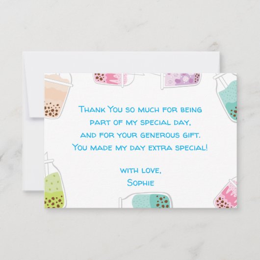 Laten we de verjaardag van thee bobba thee vieren bedankkaart (Voorkant)