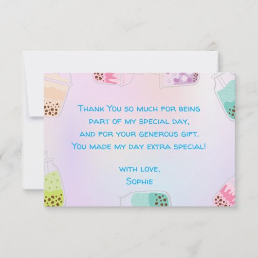 Laten we de verjaardag van thee bobba thee vieren bedankkaart (Voorkant)