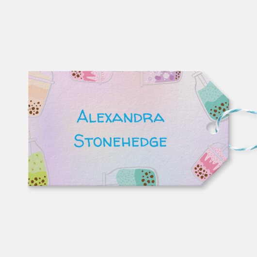 Laten we de verjaardag van thee bobba thee vieren cadeaulabel (Voorkant (Horizontaal))