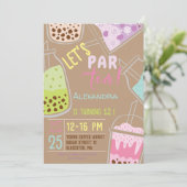 Laten we de verjaardag van thee bobba thee vieren kaart (Staand voorkant)