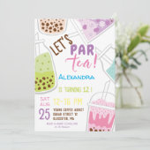 Laten we de verjaardag van thee bobba thee vieren kaart (Staand voorkant)