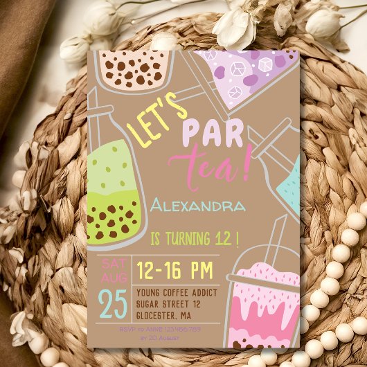 Laten we de verjaardag van thee bobba thee vieren kaart