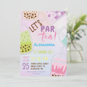 Laten we de verjaardag van thee bobba thee vieren kaart (Staand voorkant)