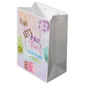 Laten we de verjaardag van thee bobba thee vieren medium cadeauzakje (Achterkant Gekanteld)