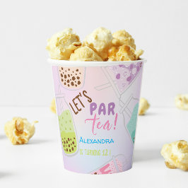 Laten we de verjaardag van thee bobba thee vieren papieren bekers