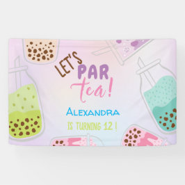 Laten we de verjaardag van thee bobba thee vieren spandoek