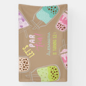 Laten we de verjaardag van thee bobba thee vieren spandoek (Verticaal)