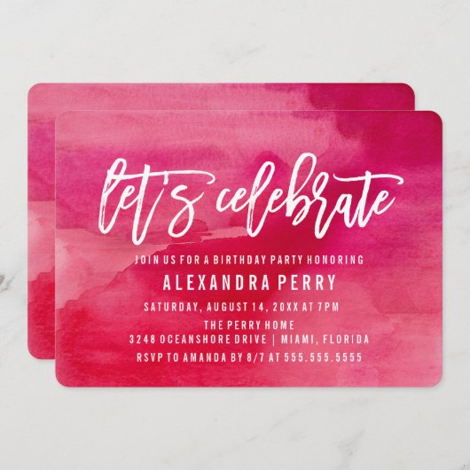 Laten we de verjaardag vieren van de Birthday Part Kaart (Voorkant / Achterkant)