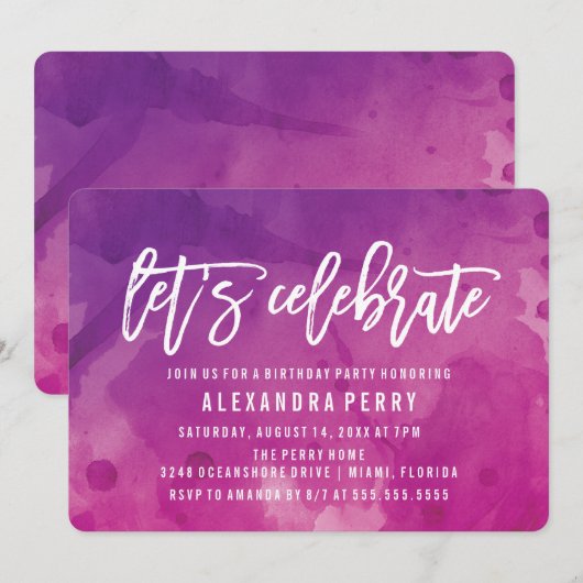 Laten we de verjaardag vieren van de Birthday Part Kaart (Voorkant / Achterkant)