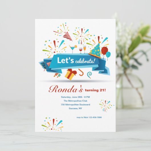 Laten we de verjaardag vieren van de Birthday Part Kaart (Staand voorkant)