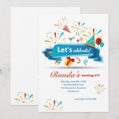 Laten we de verjaardag vieren van de Birthday Part Kaart (Voorkant / Achterkant)