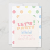 Laten we de verjaardagsuitnodiging van Polka Dot v Kaart (Voorkant)