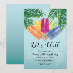 Laten we de verjaardagsuitnodiging van Popsicle ko Kaart