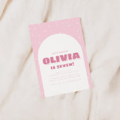 Laten we de verjaardagsuitnodiging van roze Confet Kaart