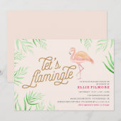 LATEN WE DE VLAMINGELE BABY SHOWER VLAMINGO INVITA KAART (Voorkant / Achterkant)