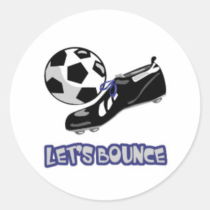 Laten we de voetbal laten stuiteren ronde sticker