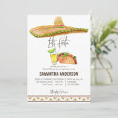 Laten we de vrijgezellenfeest tacos en tequila ete kaart (Staand voorkant)