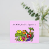 laten we de vruchten plukken van de veggie dans briefkaart (Staand voorkant)