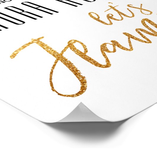 Laten we de Waterverf van Flamingle laten vallen | Poster (Hoek)